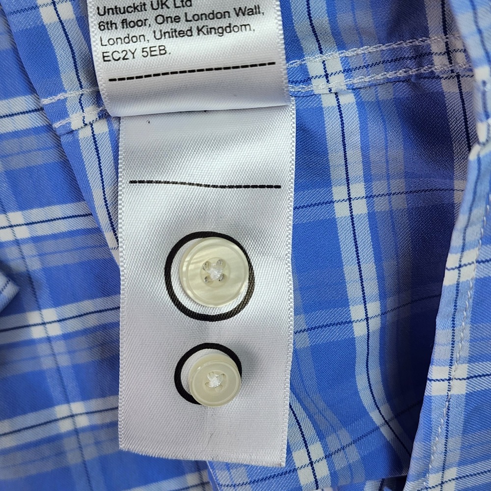 UNTUCKit Button Down Mens XXXL Tall Zonte Plaid Stretch Performance Excellent - Picture 8 of 12